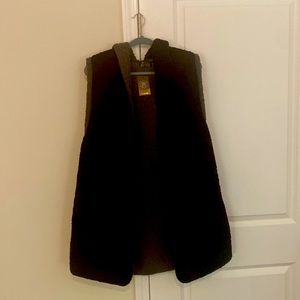 Sleeveless Fleece Jacket with Hood